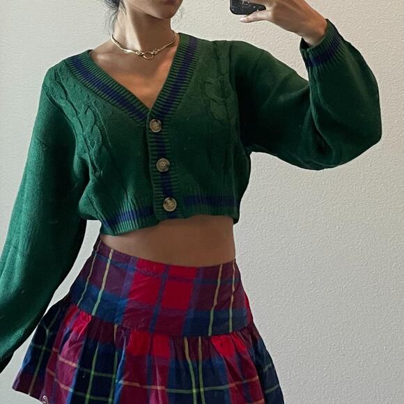 Green Preppy Cardigan - Picture 1 of 4